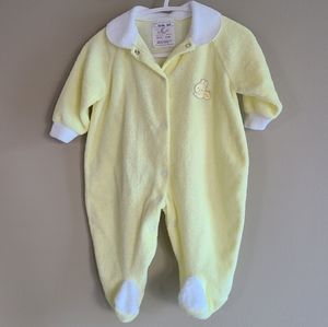 Vintage yellow terry sleeper/footie